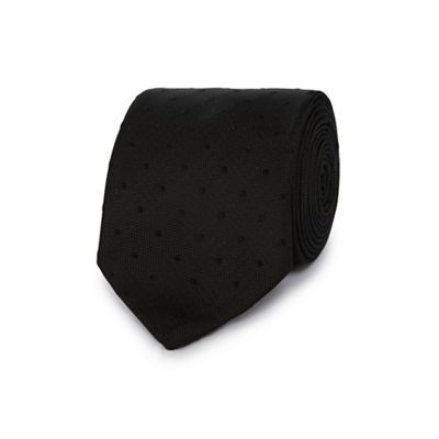 Black self coloured spot tie